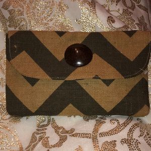 Burlap clutch new without tags